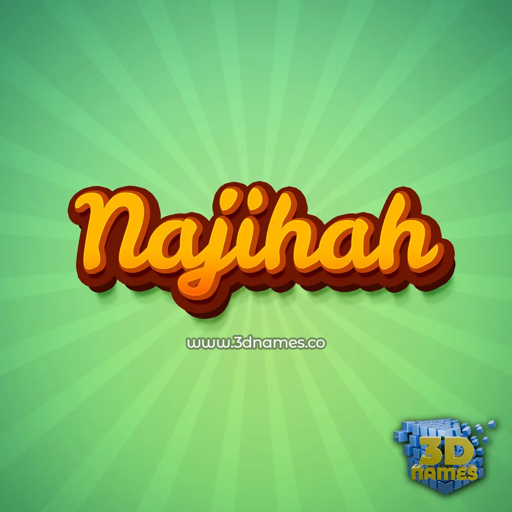 najihah in Green Rays style - 3D name wallpaper