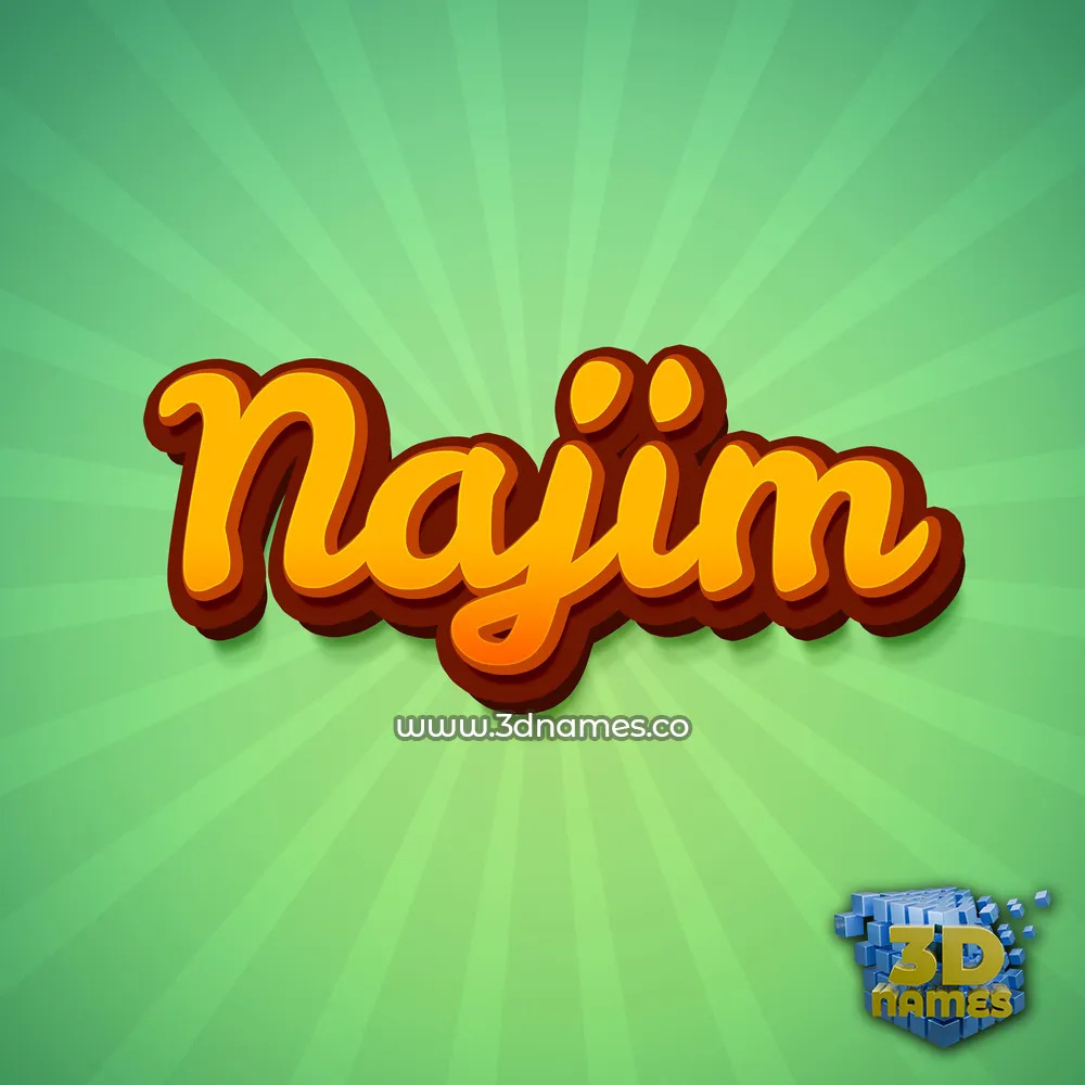 najim in Green Rays style - 3D name wallpaper