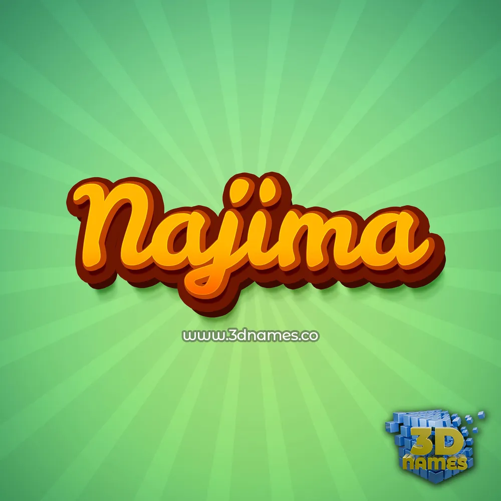 najima in Green Rays style - 3D name wallpaper