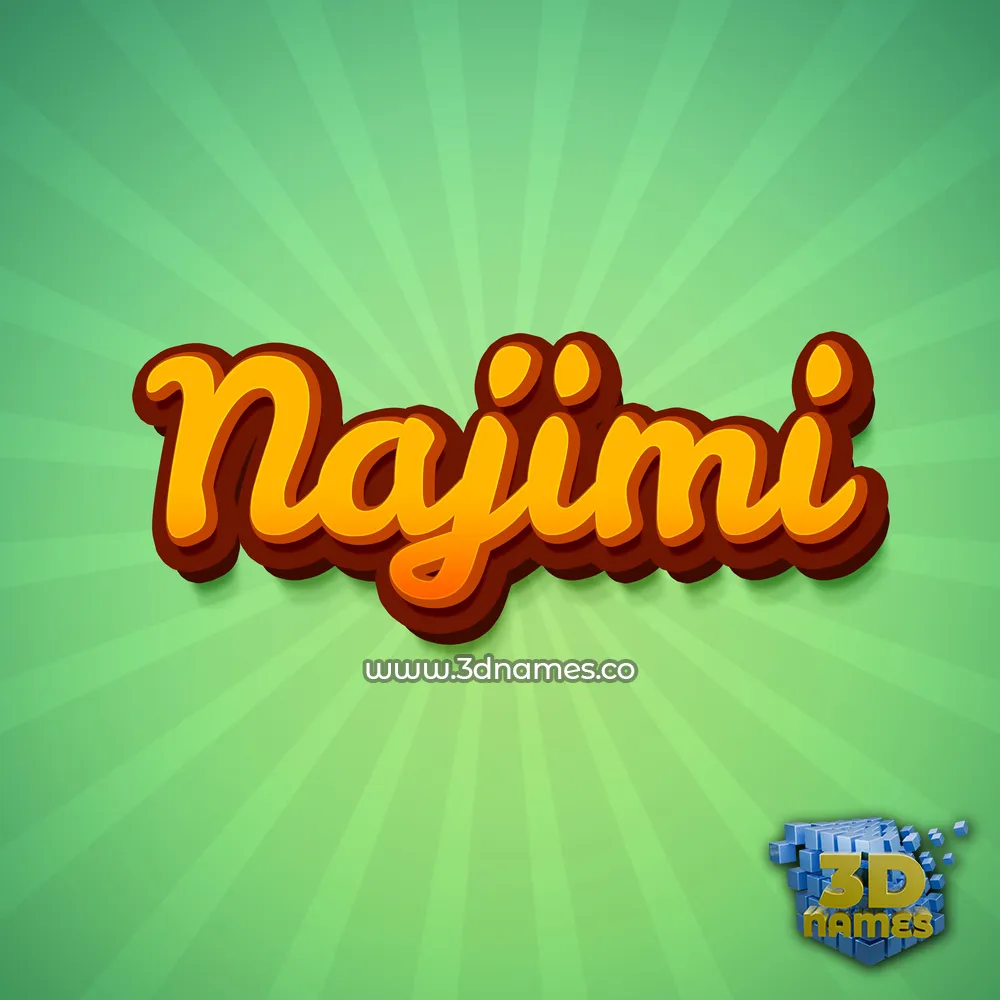 najimi in Green Rays style - 3D name wallpaper