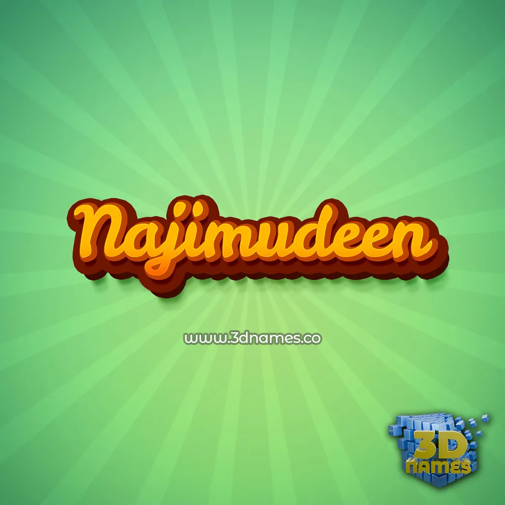 najimudeen in Green Rays style - 3D name wallpaper