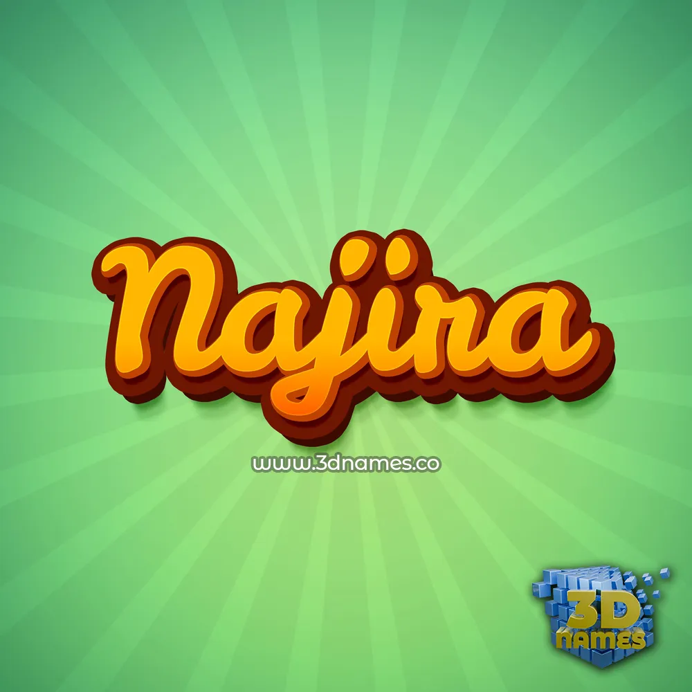 najira in Green Rays style - 3D name wallpaper