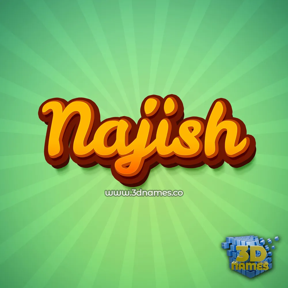 najish in Green Rays style - 3D name wallpaper