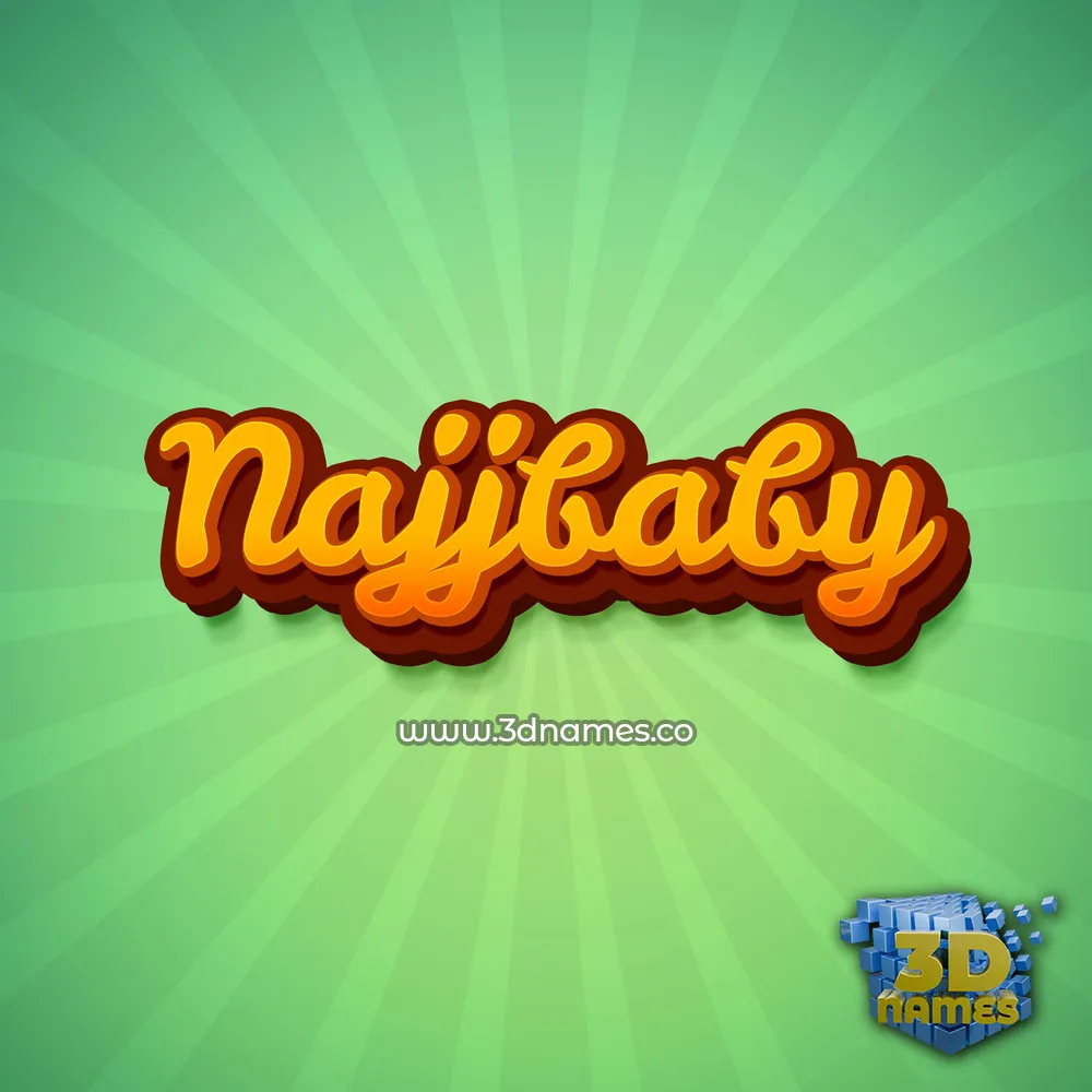 najjbaby in Green Rays style - 3D name wallpaper