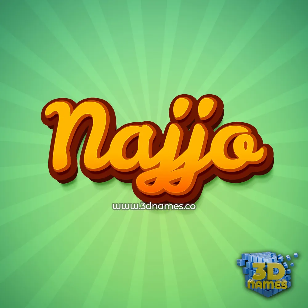 najjo in Green Rays style - 3D name wallpaper