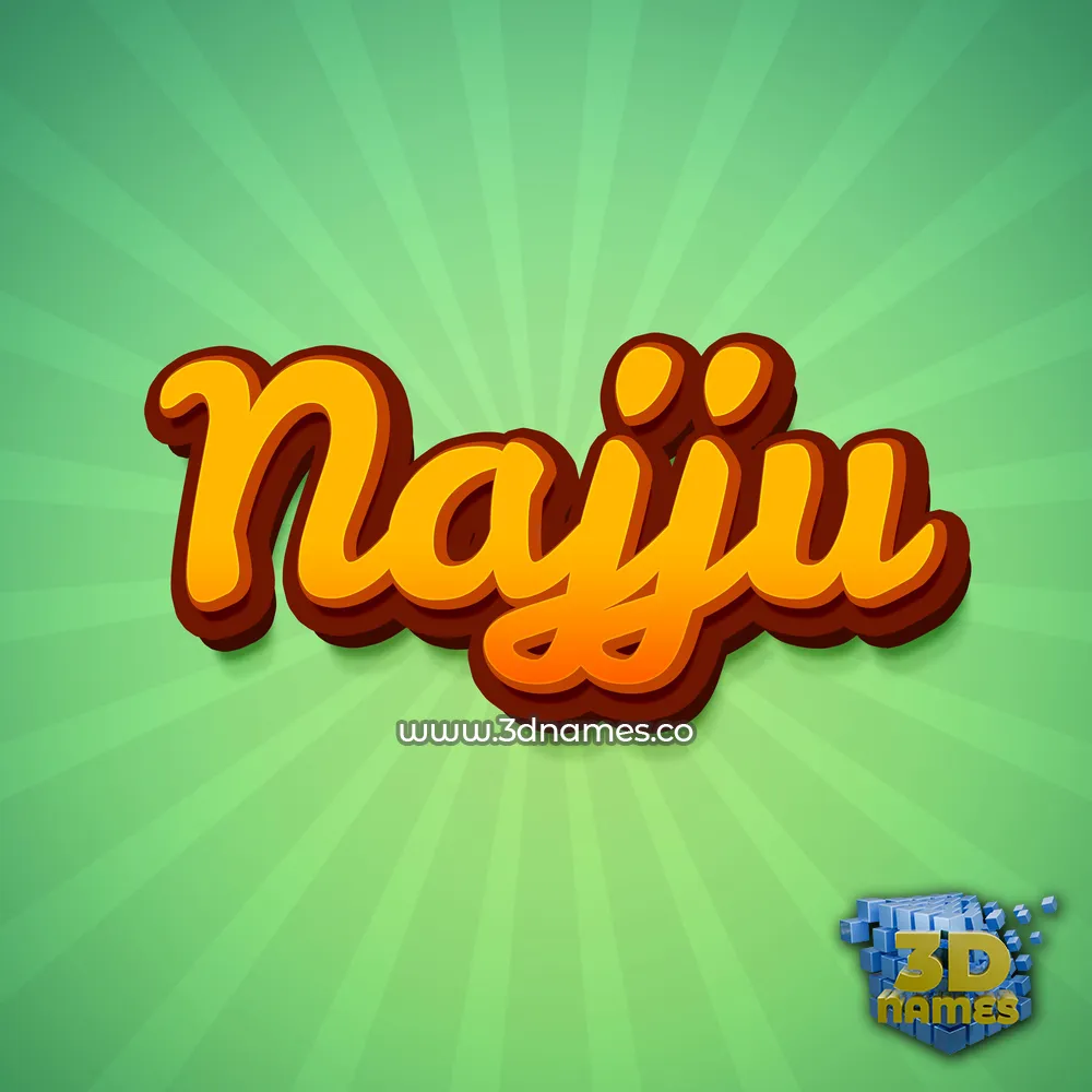 najju in Green Rays style - 3D name wallpaper