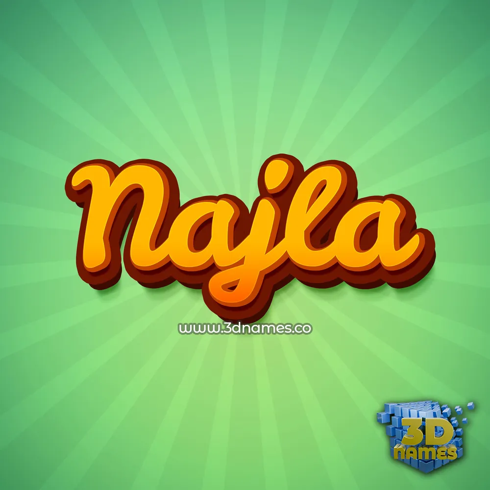 najla in Green Rays style - 3D name wallpaper