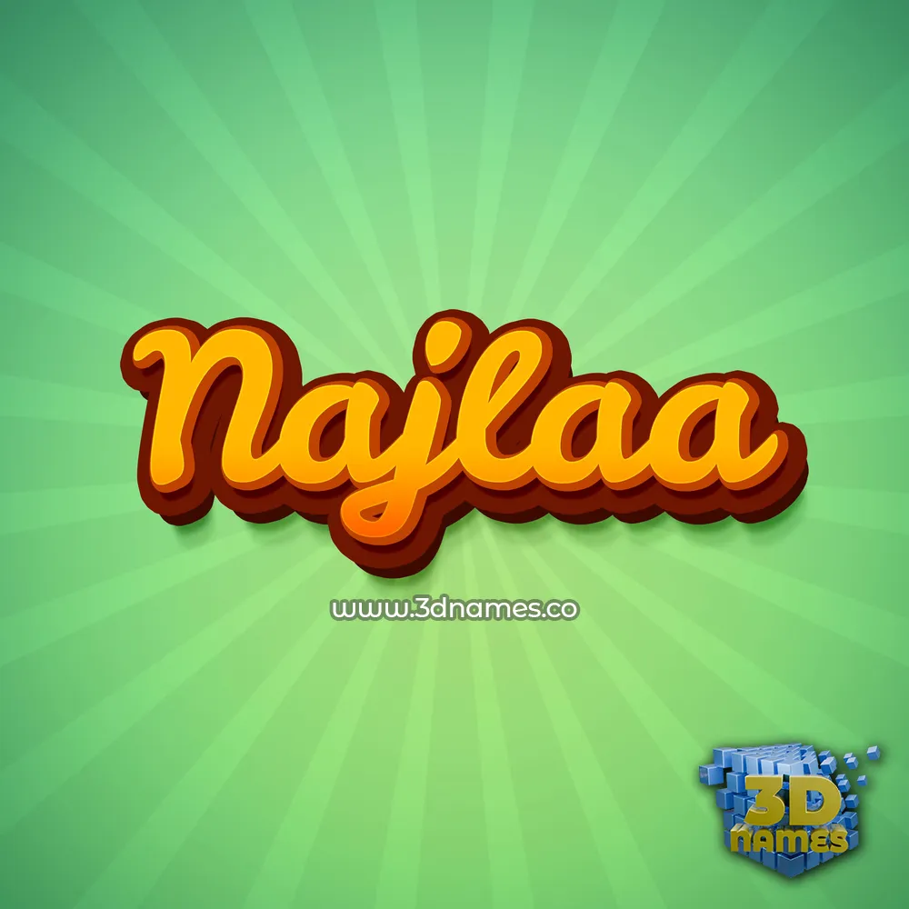 najlaa in Green Rays style - 3D name wallpaper