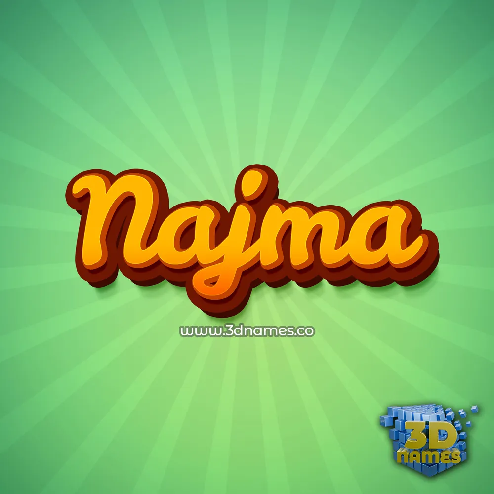 najma in Green Rays style - 3D name wallpaper