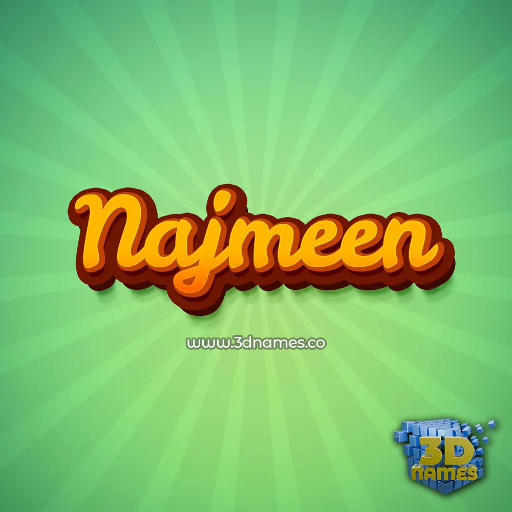 najmeen in Green Rays style - 3D name wallpaper