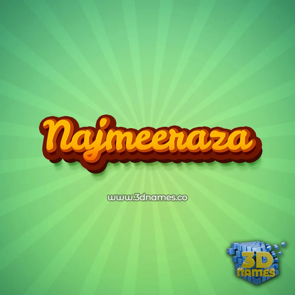 najmeeraza in Green Rays style - 3D name wallpaper