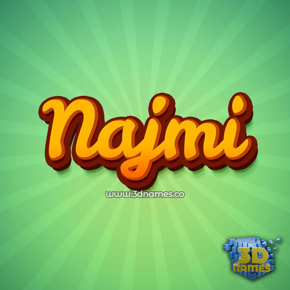 najmi in Green Rays style - 3D name wallpaper