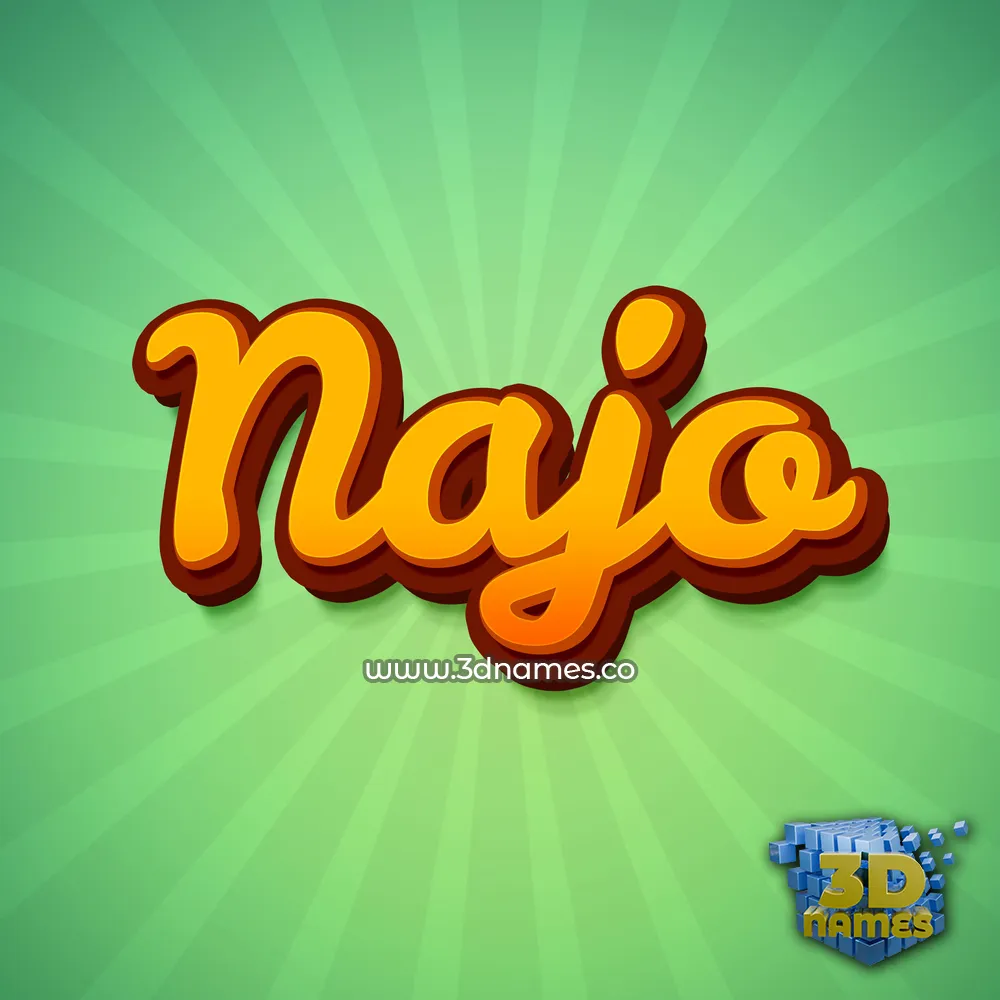 najo in Green Rays style - 3D name wallpaper