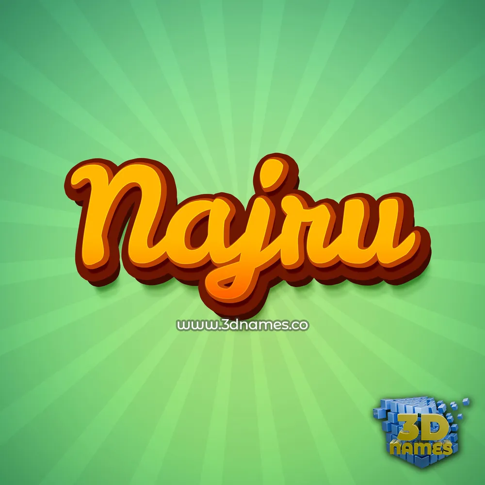 najru in Green Rays style - 3D name wallpaper