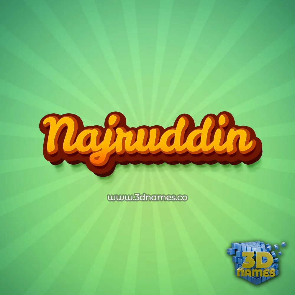 najruddin in Green Rays style - 3D name wallpaper