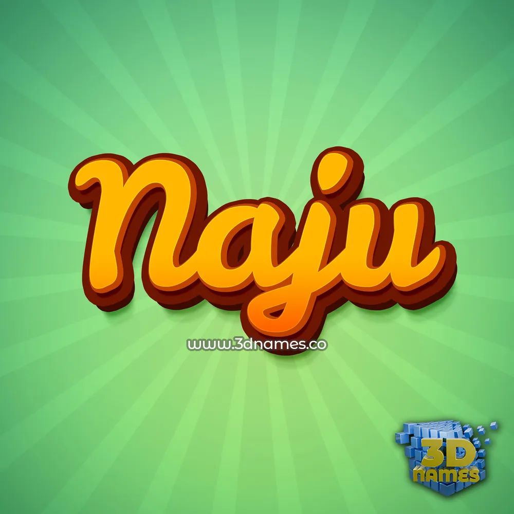 naju in Green Rays style - 3D name wallpaper