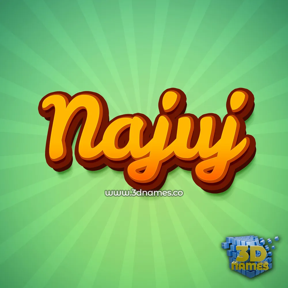 najuj in Green Rays style - 3D name wallpaper