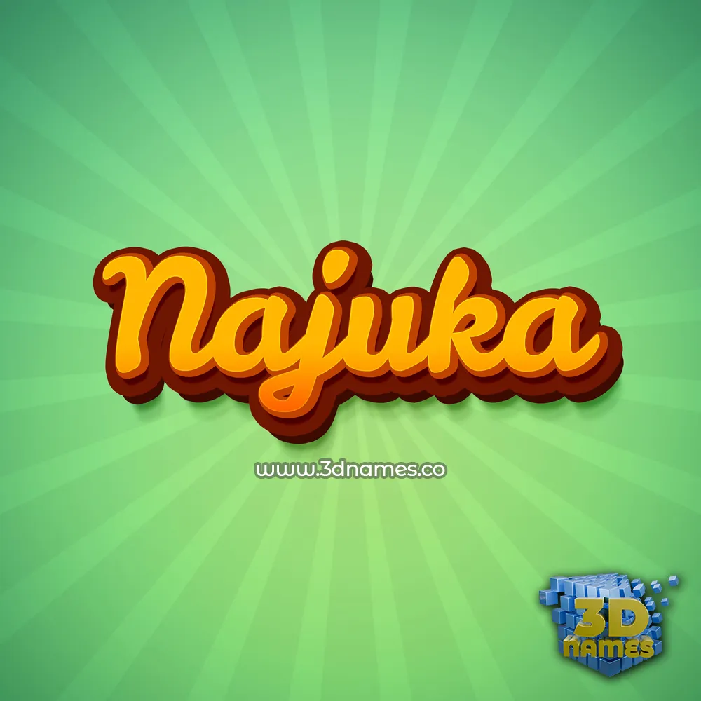 najuka in Green Rays style - 3D name wallpaper