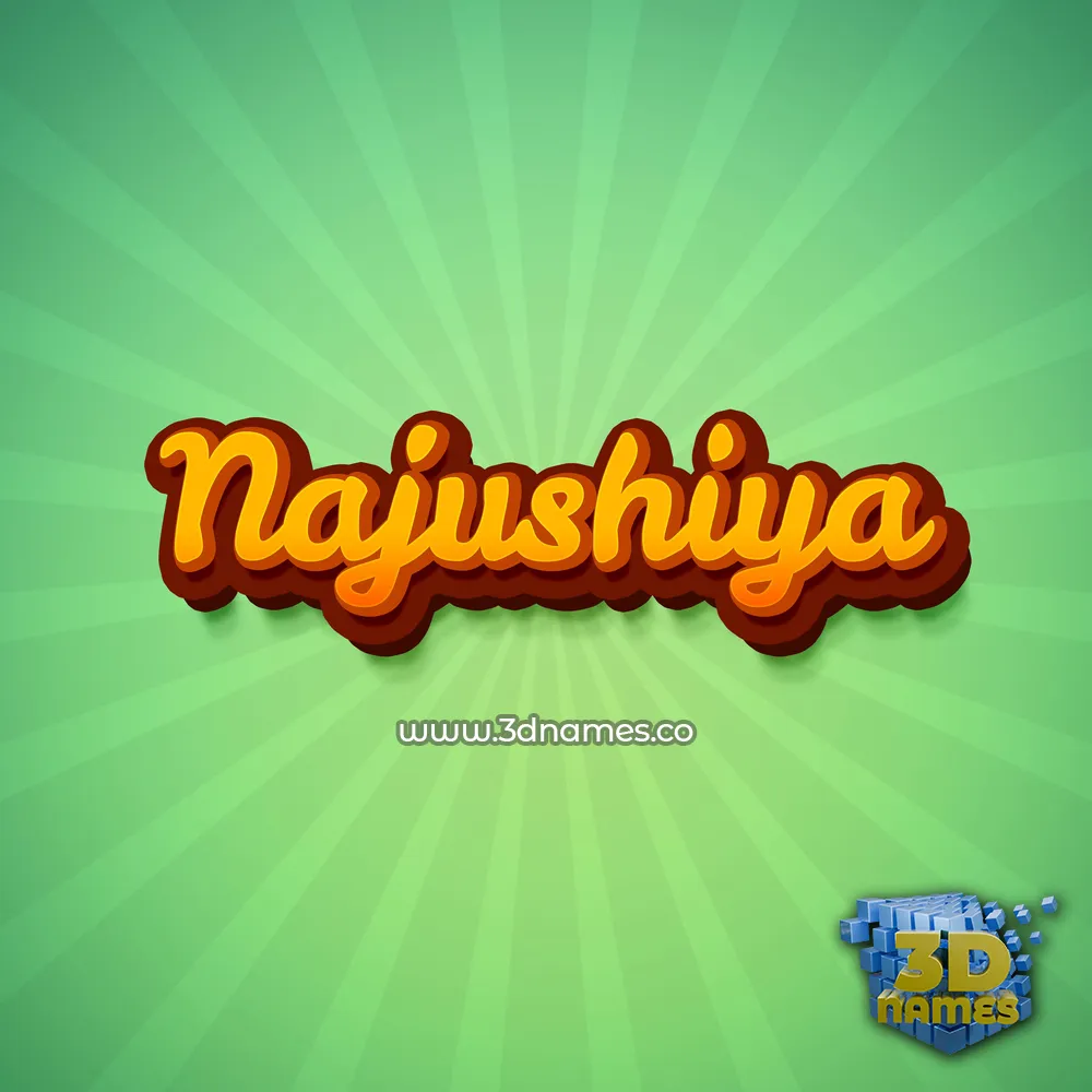 najushiya in Green Rays style - 3D name wallpaper