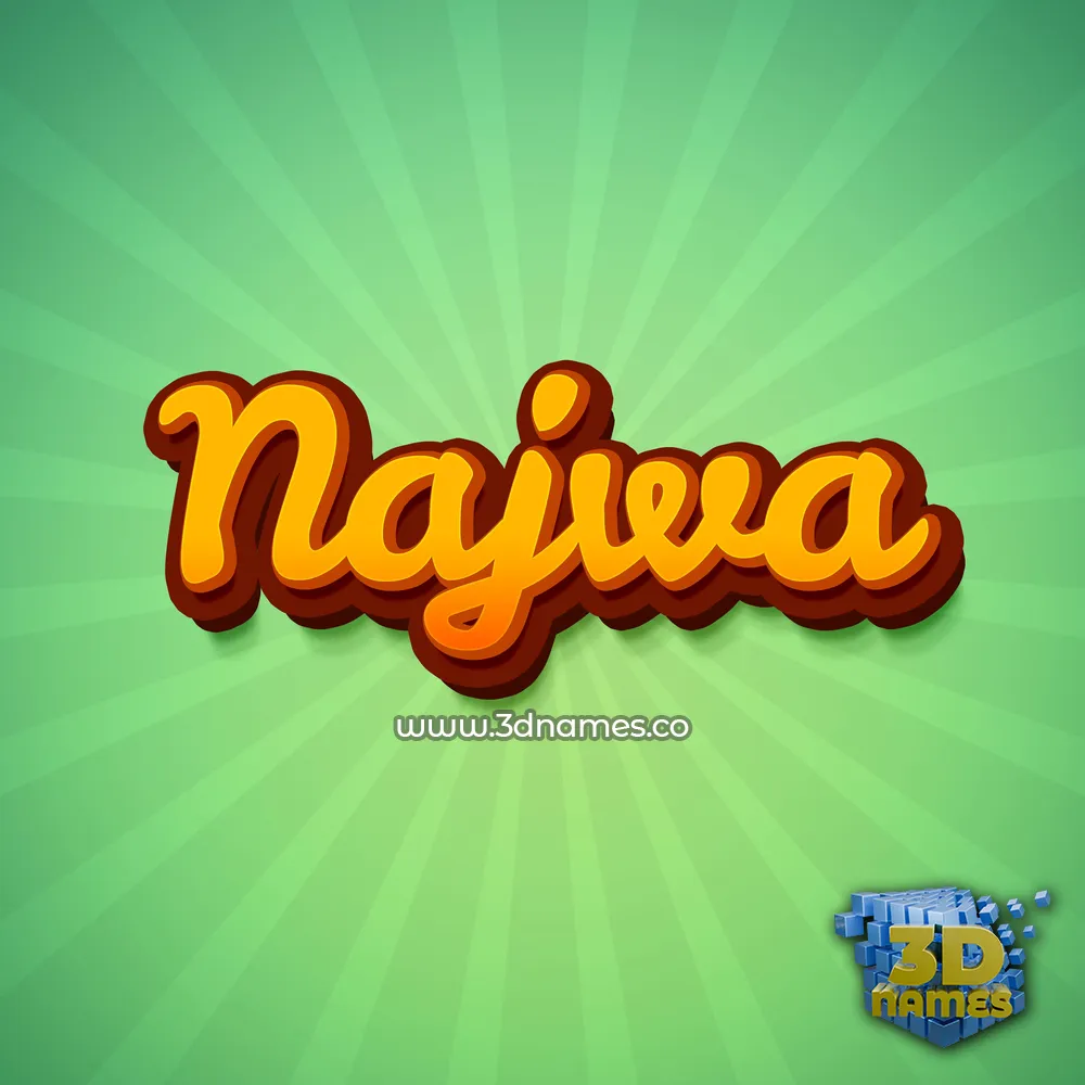 najwa in Green Rays style - 3D name wallpaper