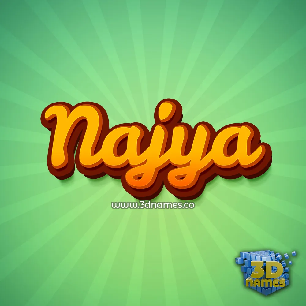 najya in Green Rays style - 3D name wallpaper
