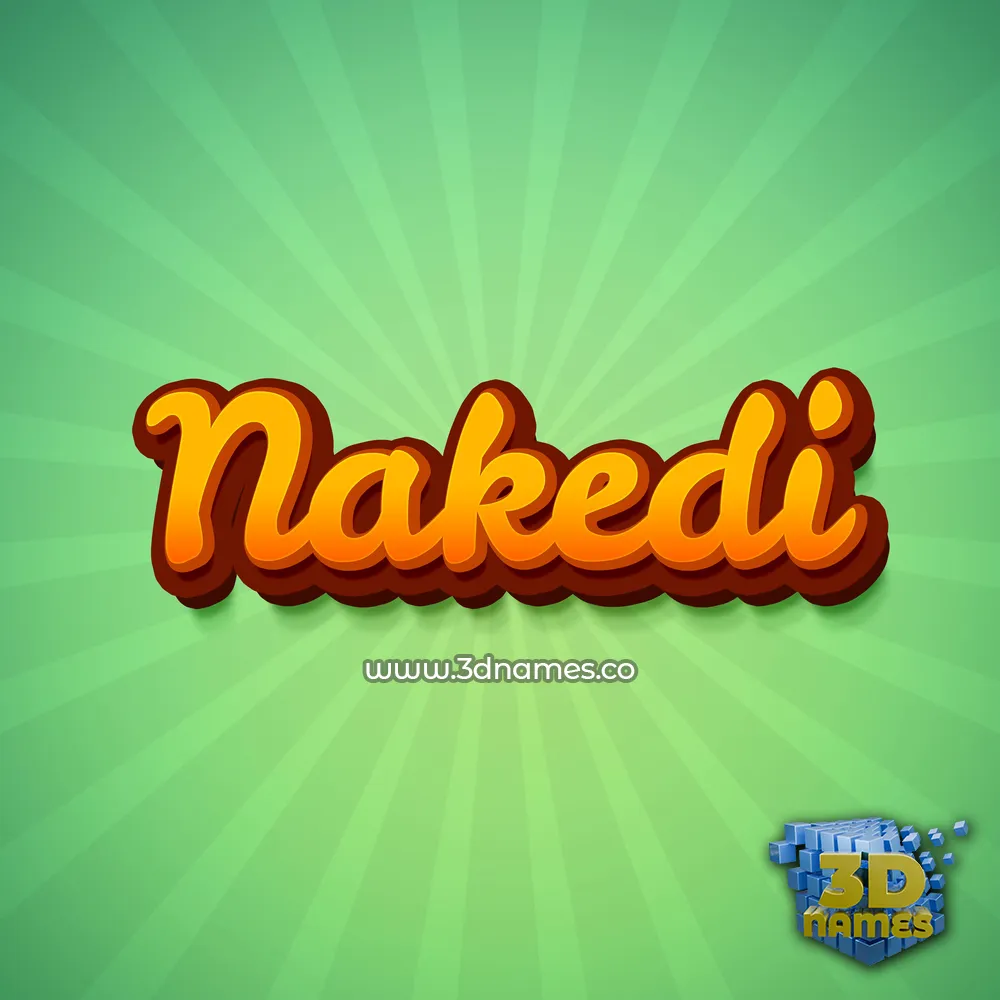 nakedi in Green Rays style - 3D name wallpaper