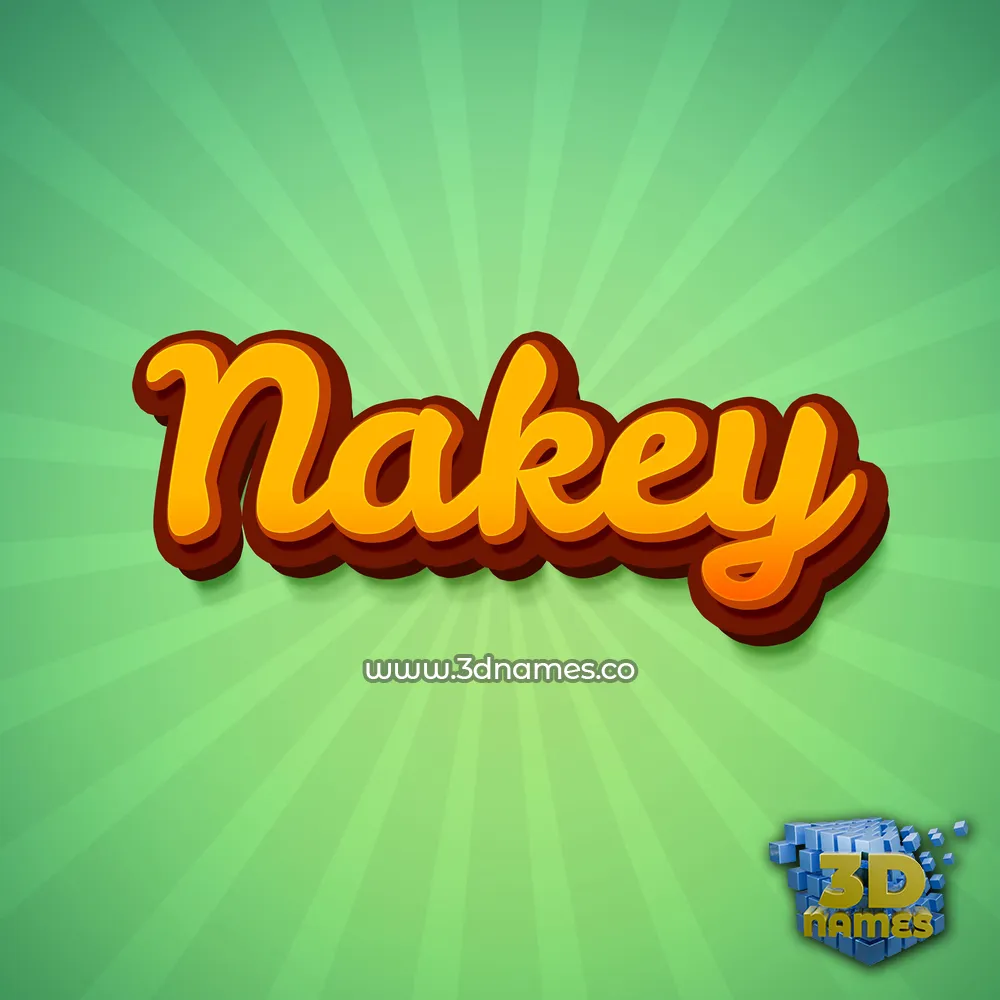 nakey in Green Rays style - 3D name wallpaper