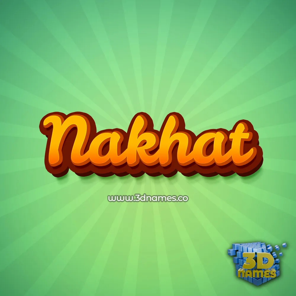 nakhat in Green Rays style - 3D name wallpaper