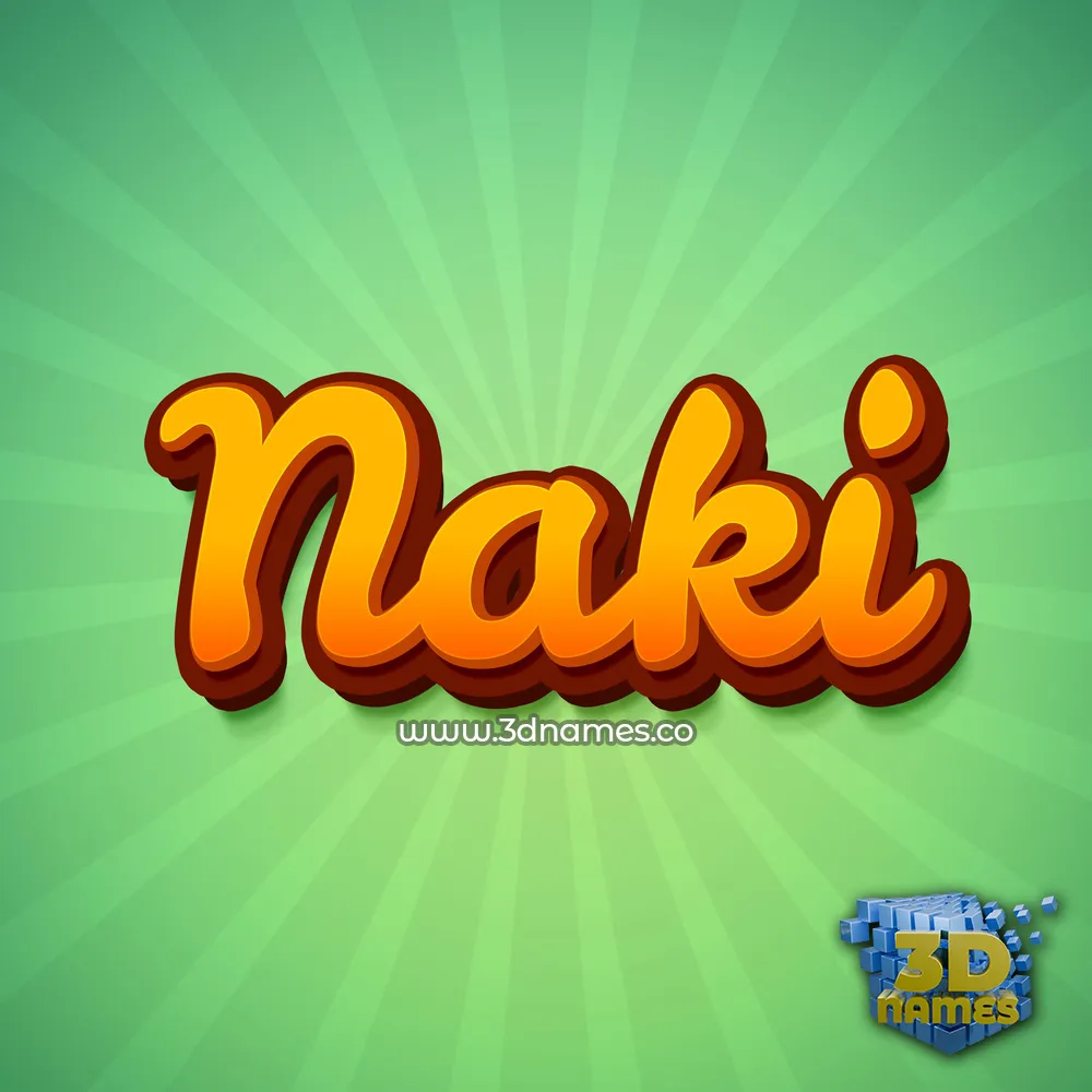 naki in Green Rays style - 3D name wallpaper