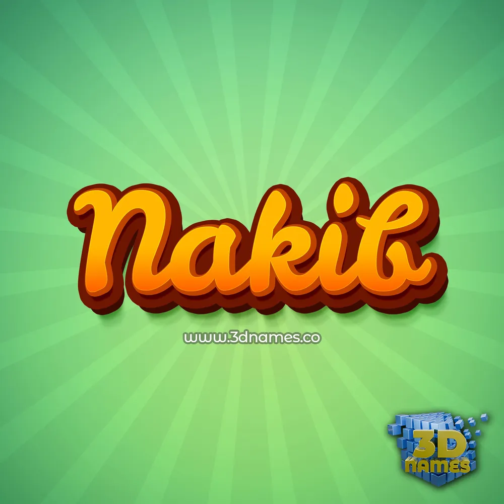 nakib in Green Rays style - 3D name wallpaper