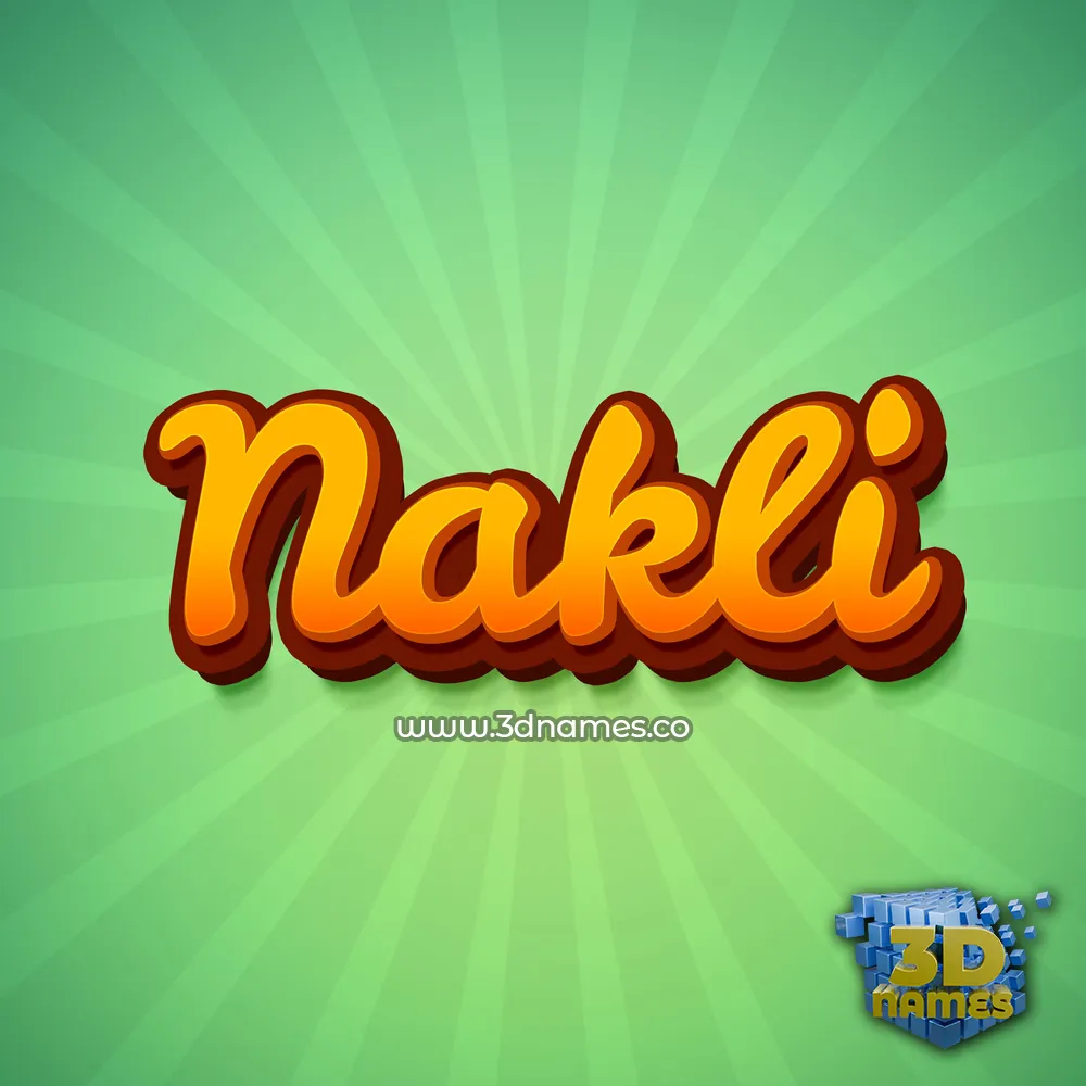 nakli in Green Rays style - 3D name wallpaper