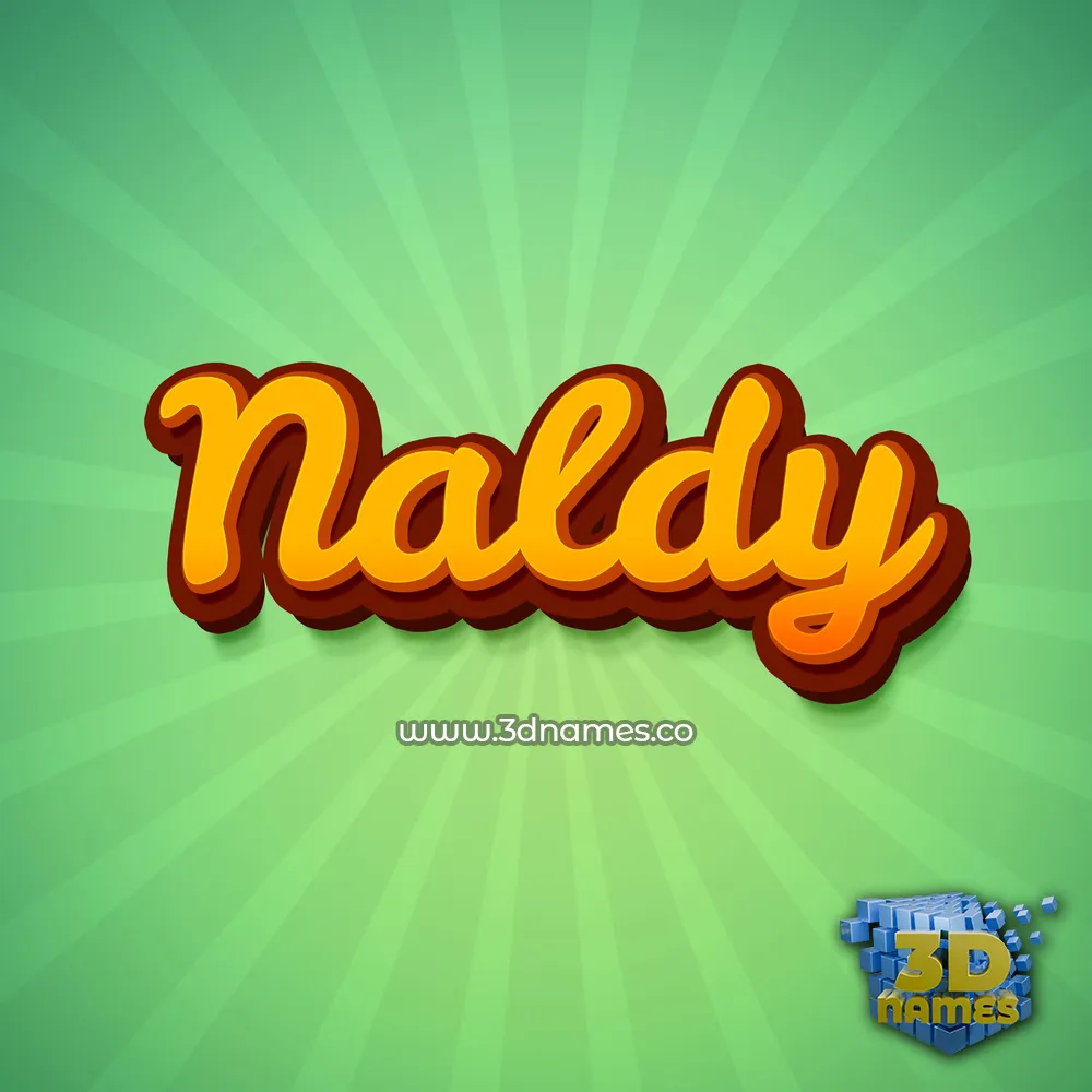 naldy in Green Rays style - 3D name wallpaper
