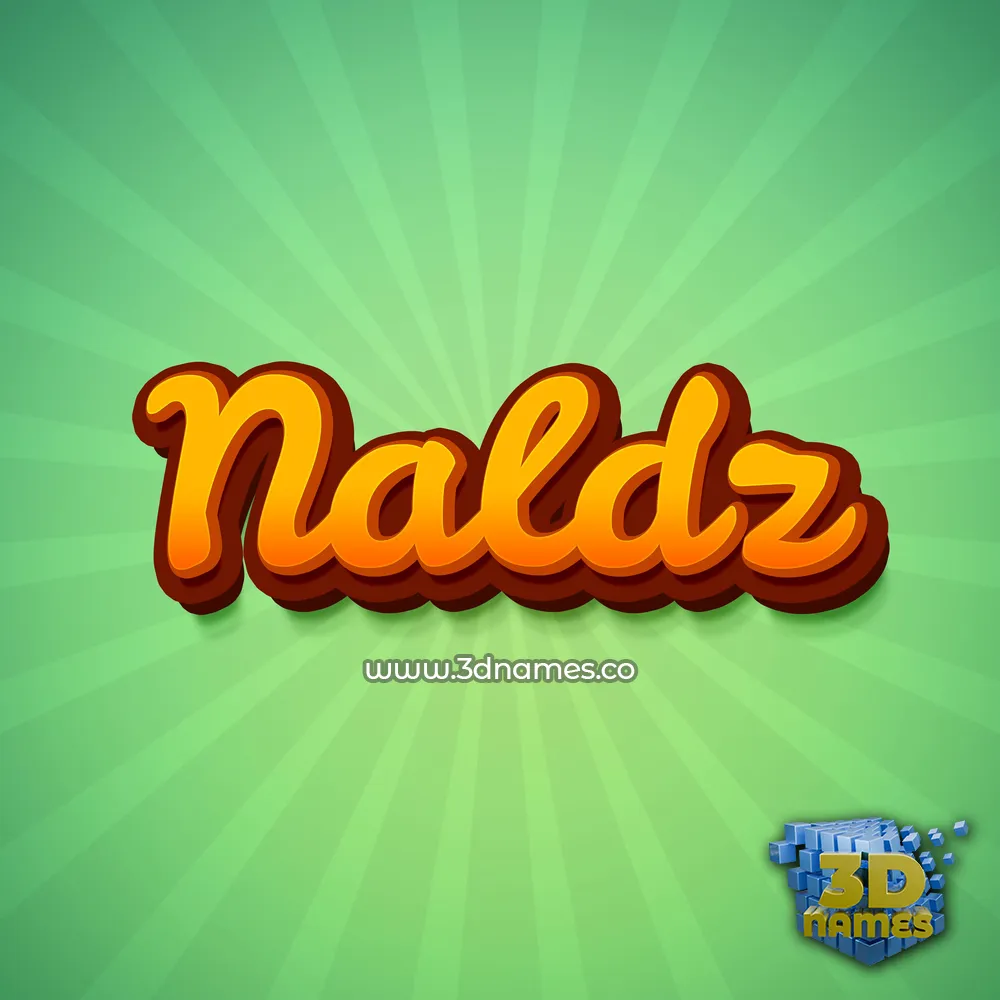 naldz in Green Rays style - 3D name wallpaper