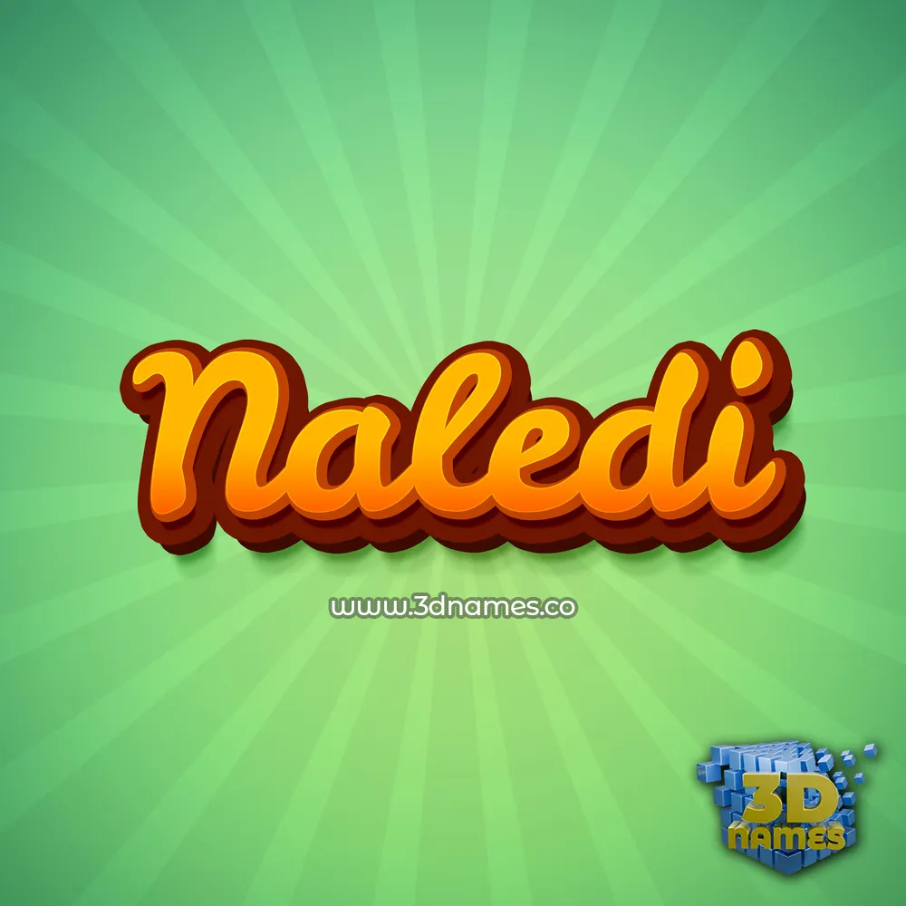 naledi in Green Rays style - 3D name wallpaper