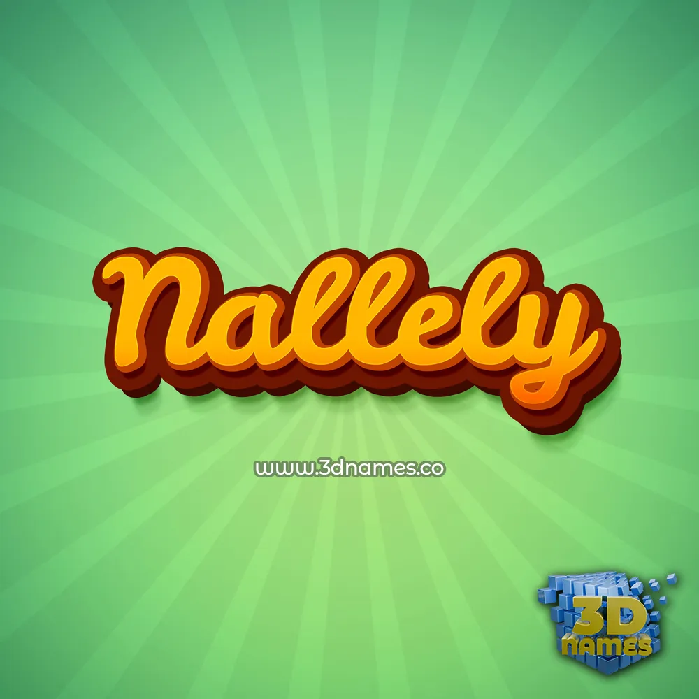 nallely in Green Rays style - 3D name wallpaper
