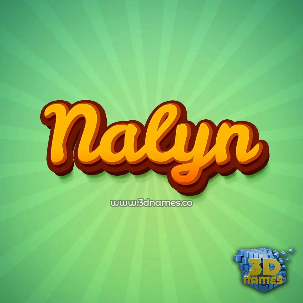 nalyn in Green Rays style - 3D name wallpaper