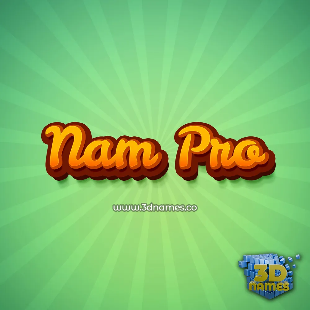 nam pro in Green Rays style - 3D name wallpaper