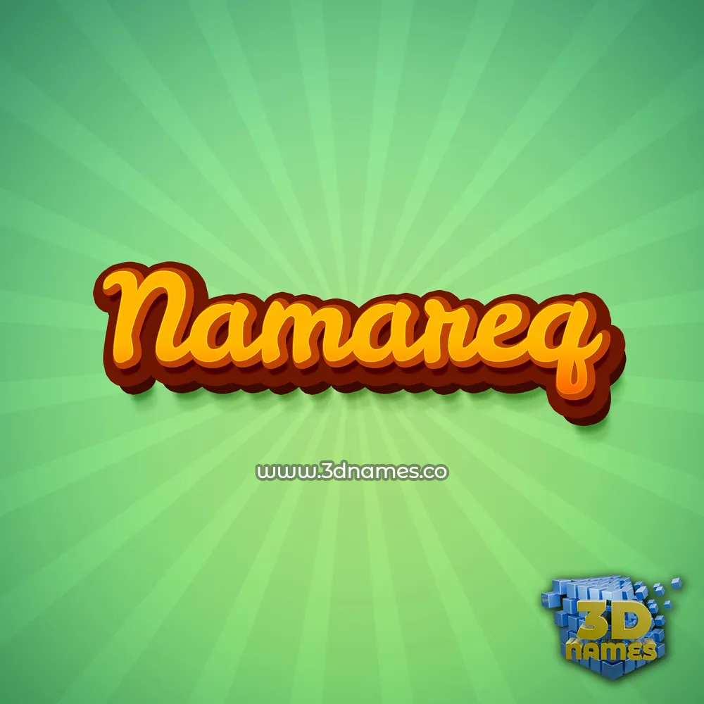 namareq in Green Rays style - 3D name wallpaper