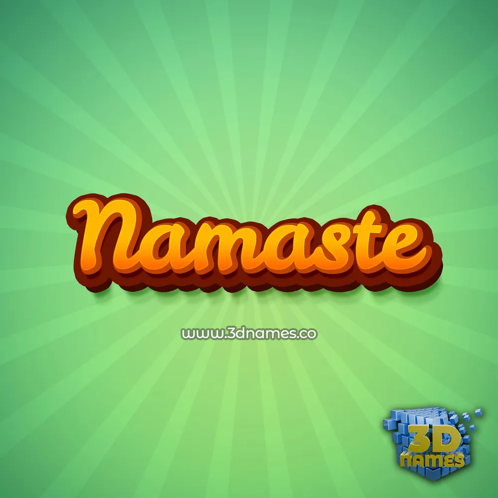 namaste in Green Rays style - 3D name wallpaper