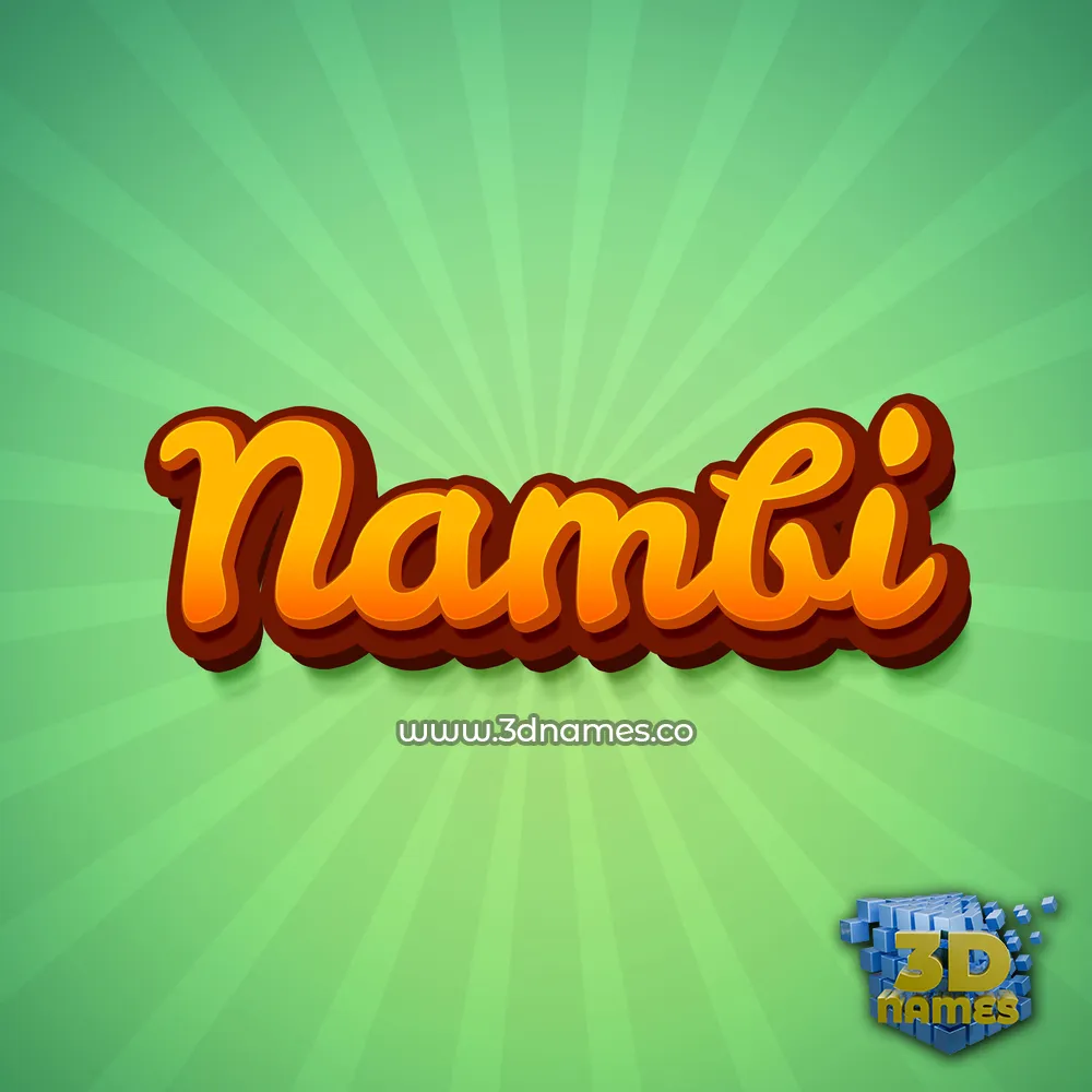 nambi in Green Rays style - 3D name wallpaper