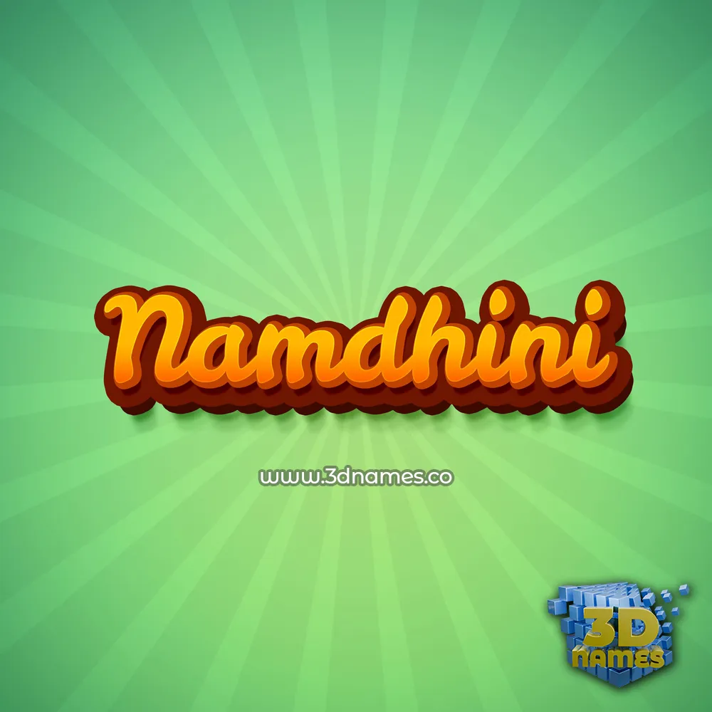 namdhini in Green Rays style - 3D name wallpaper