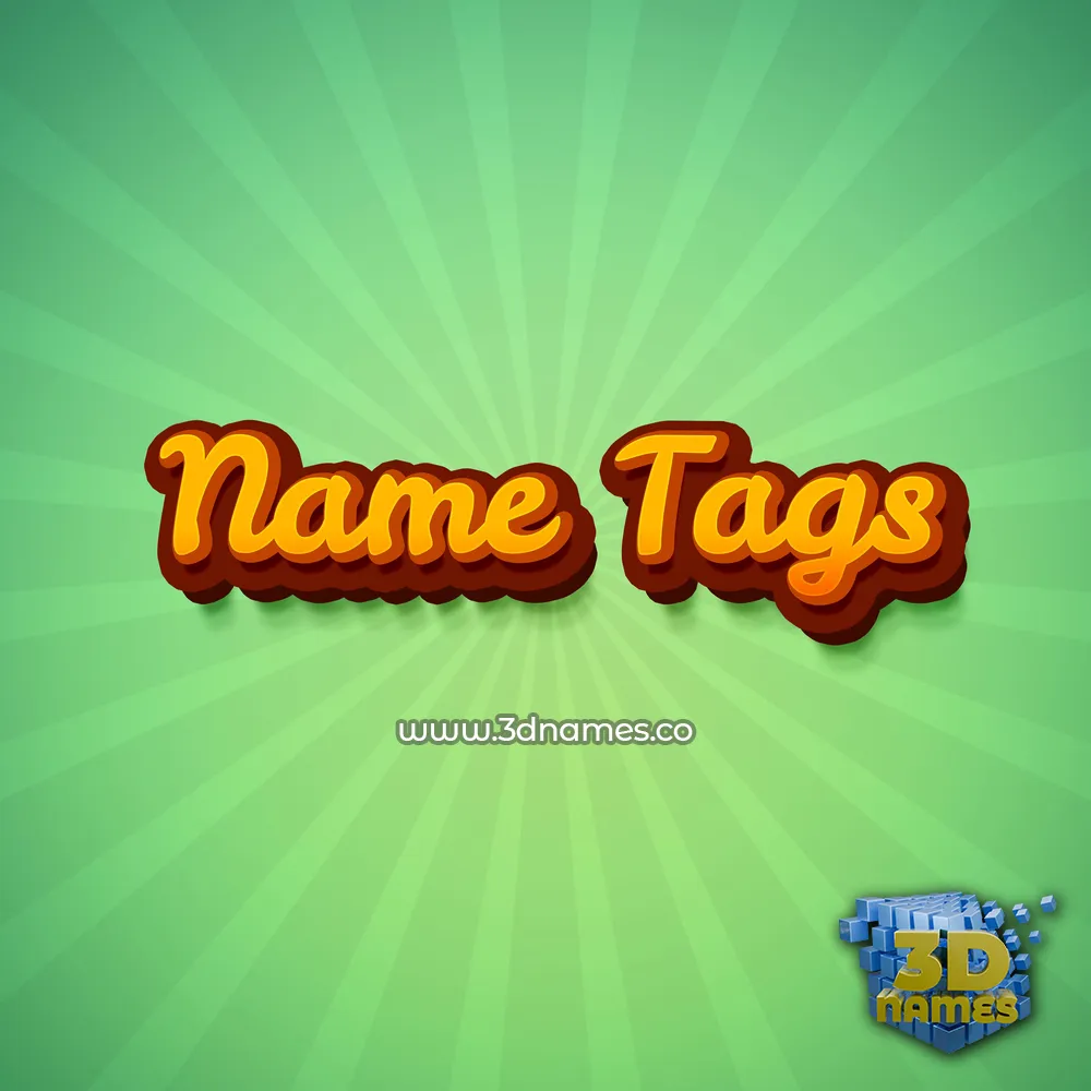 name tags in Green Rays style - 3D name wallpaper
