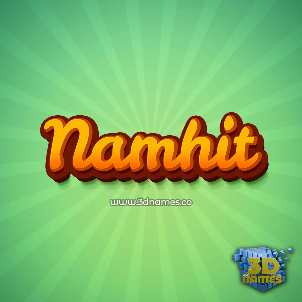 namhit in Green Rays style - 3D name wallpaper