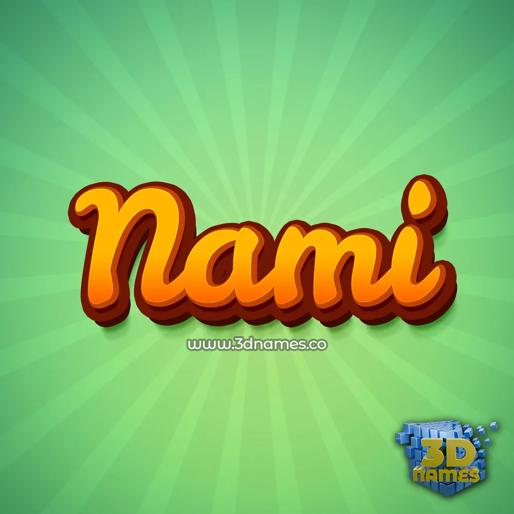 nami in Green Rays style - 3D name wallpaper