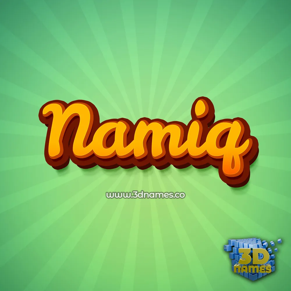 namiq in Green Rays style - 3D name wallpaper