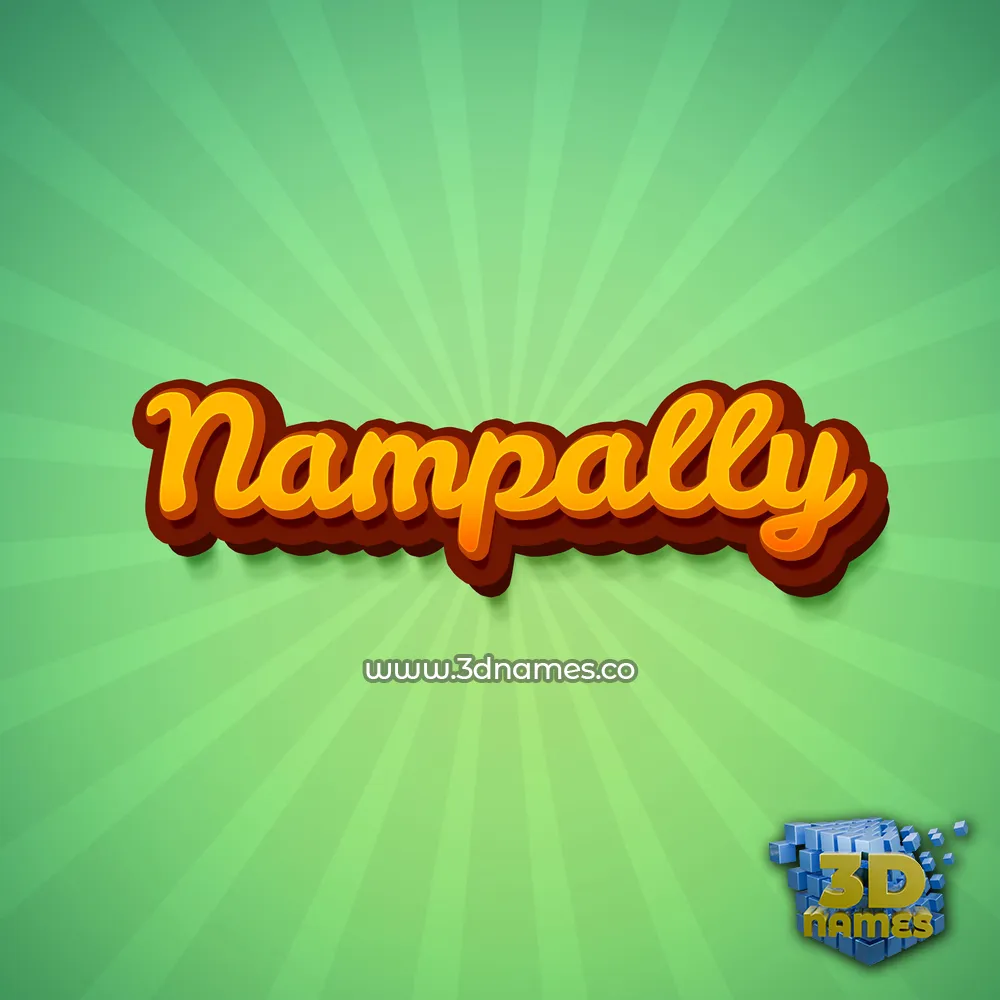nampally in Green Rays style - 3D name wallpaper