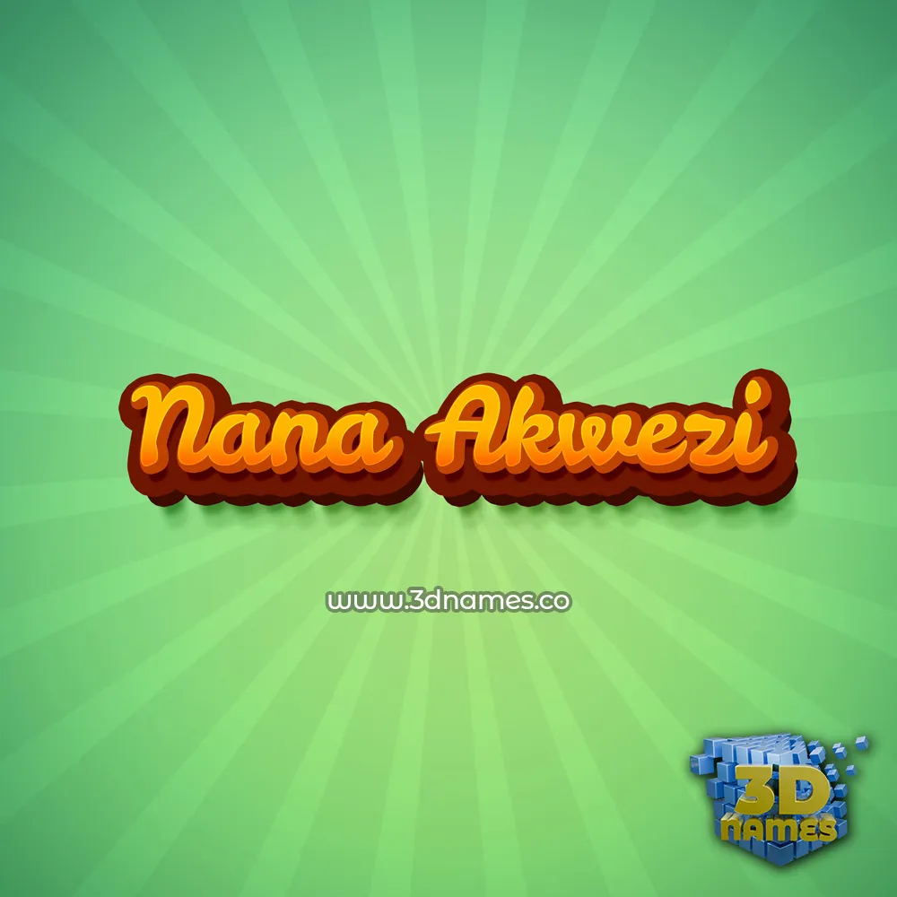nana akwezi in Green Rays style - 3D name wallpaper