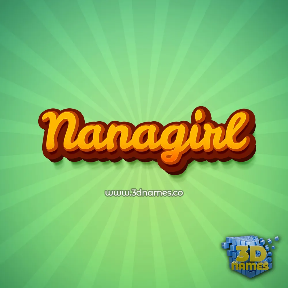 nanagirl in Green Rays style - 3D name wallpaper