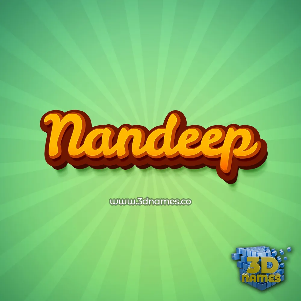 nandeep in Green Rays style - 3D name wallpaper