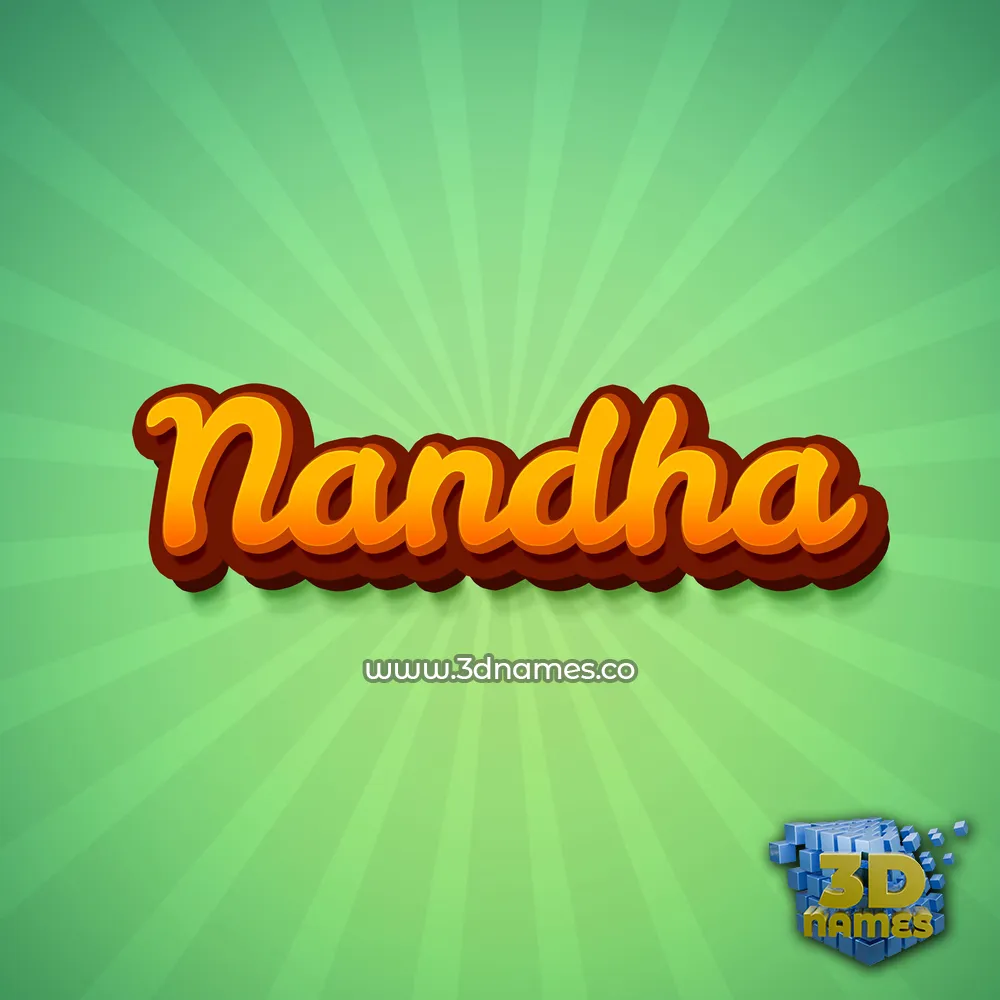 nandha in Green Rays style - 3D name wallpaper